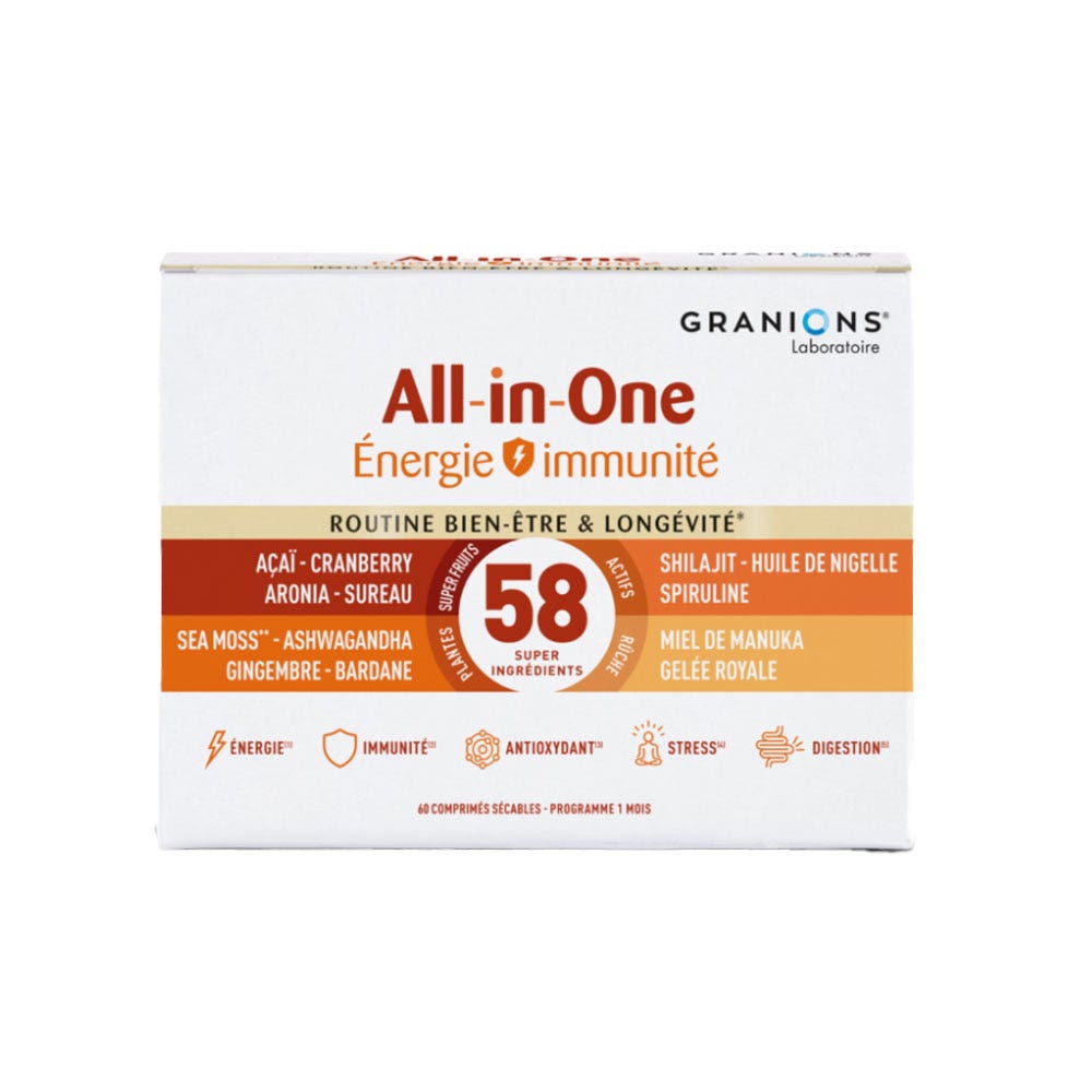 Granions All-in-One All-in-One énergie Immunité 60 comprimés