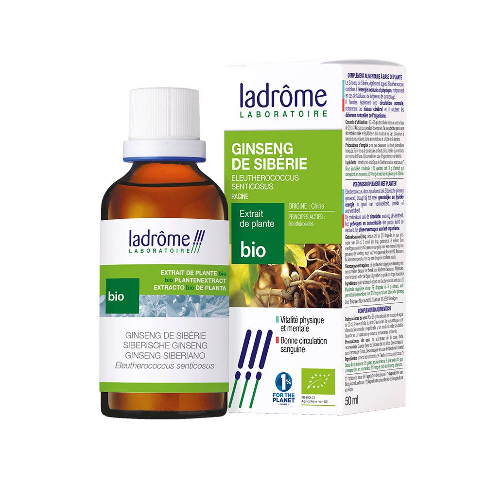 Ladrôme Extrait De Plante Ginseng De Sibérie Racine 50ml
