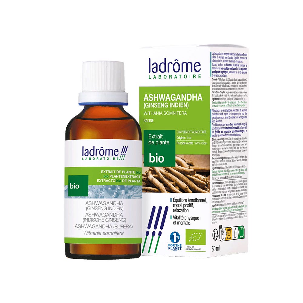 Ladrôme Extrait De Plante Ashwagandha (Ginseng Indien) Racine 50ml
