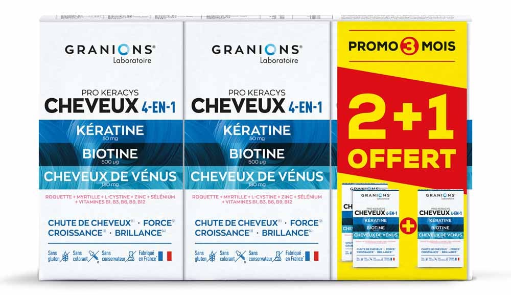 Granions Pro Keracys Cheveux 4en1 3x90 comprimés
