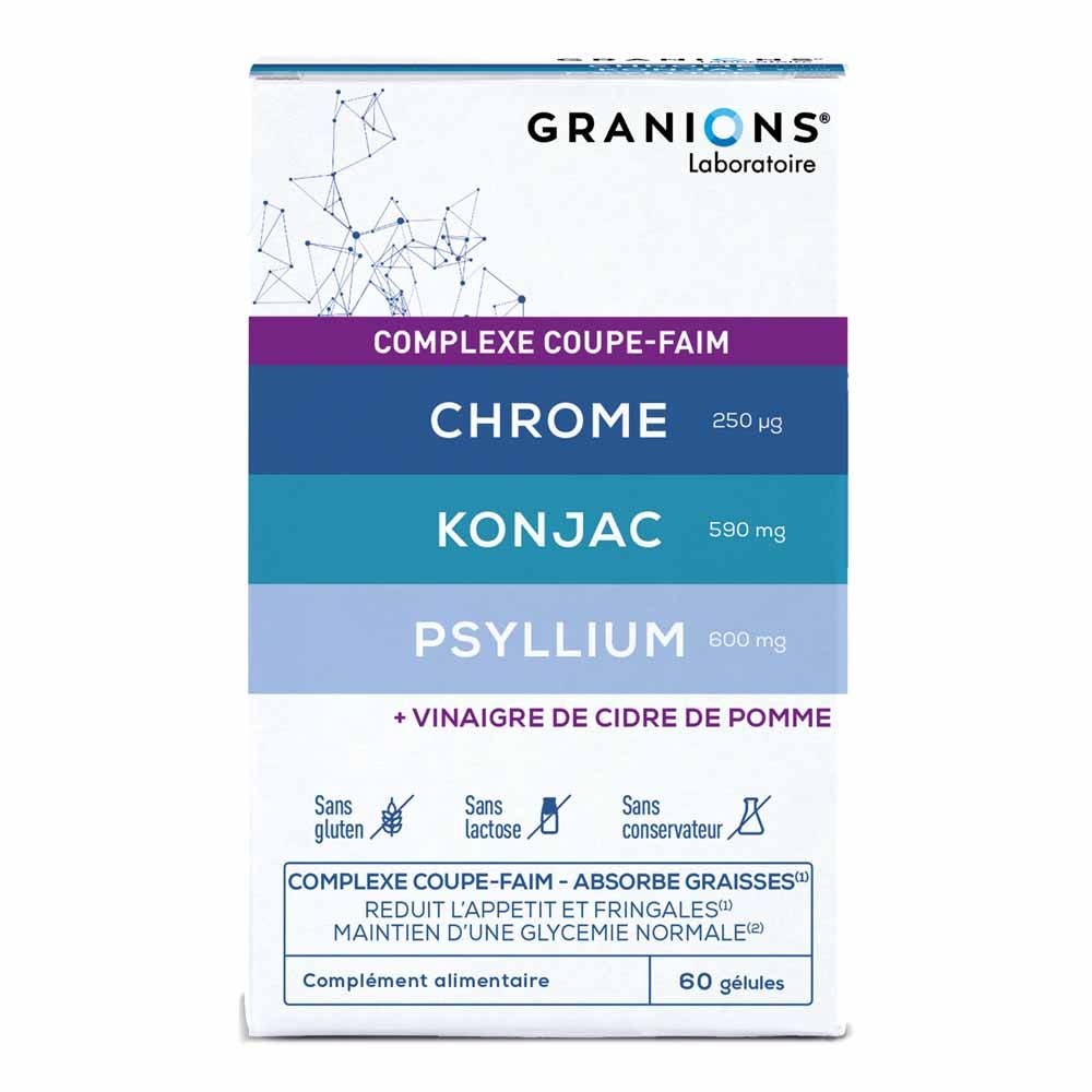 Granions Coupe Faim Chrome Konjac Psyllium 60 gélules