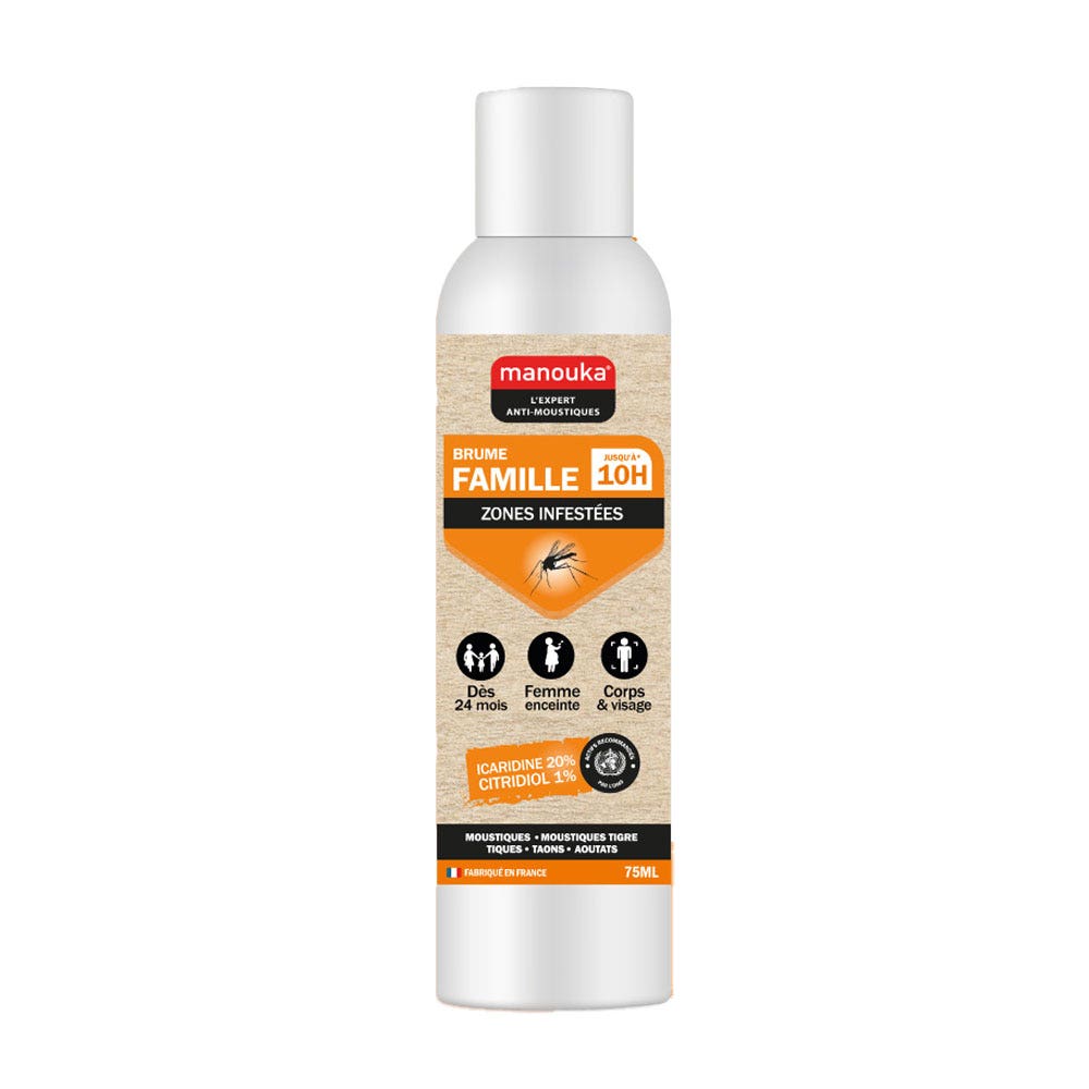 Manouka Brume Répulsif Anti-moustiques Famille Toutes Zones 75ml