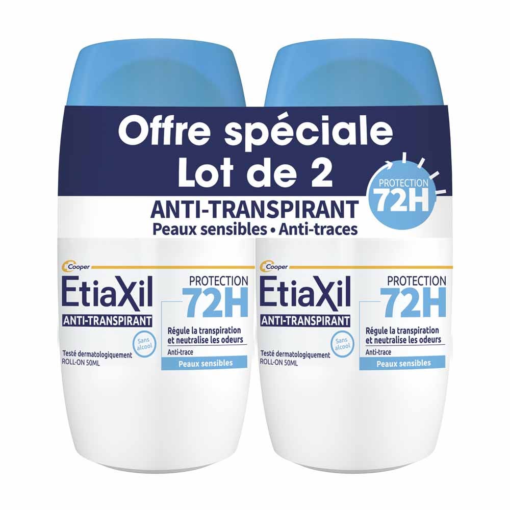 Etiaxil Anti-Transpirant Roll-On Protection 72h Peaux Sensibles 2x50ml