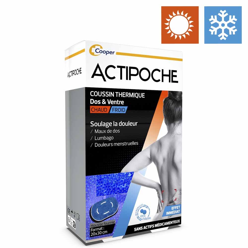 Actipoche Coussin thermique Microbilles Dos et ventre