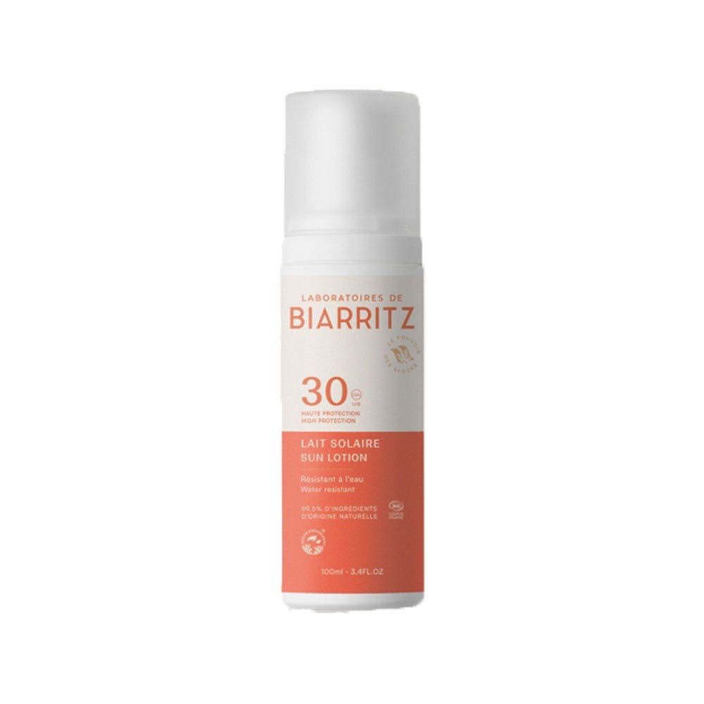 Laboratoires De Biarritz Solaires Lait SPF30 Bio peaux sèches 100ml