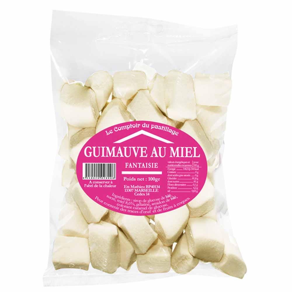 Le comptoir du pastillage Guimauves au miel saveur d'antan 100g