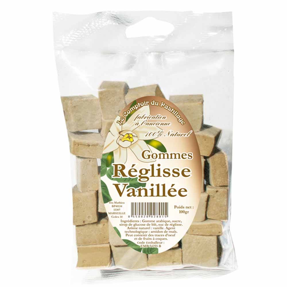 Le comptoir du pastillage Gomme réglisse vanillée 100g