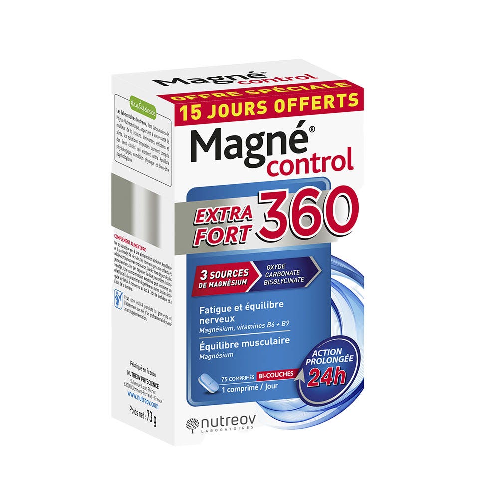 Nutreov Magnécontrol Extra Fort 360 60 comprimés + 15 offerts