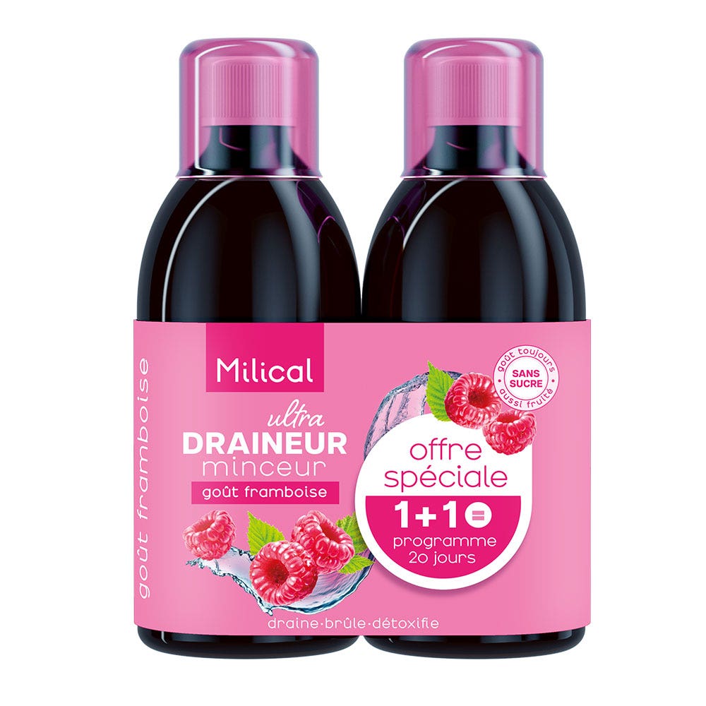 Milical Draineur Minceur Ultra Programme de 20 Jours 2x500ml