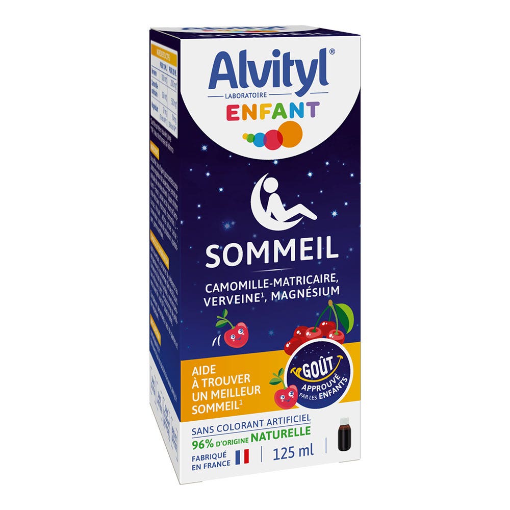 Alvityl Enfant Sommeil Camomille Matricaire Verveine Magnésium Goût Cerise 125ml