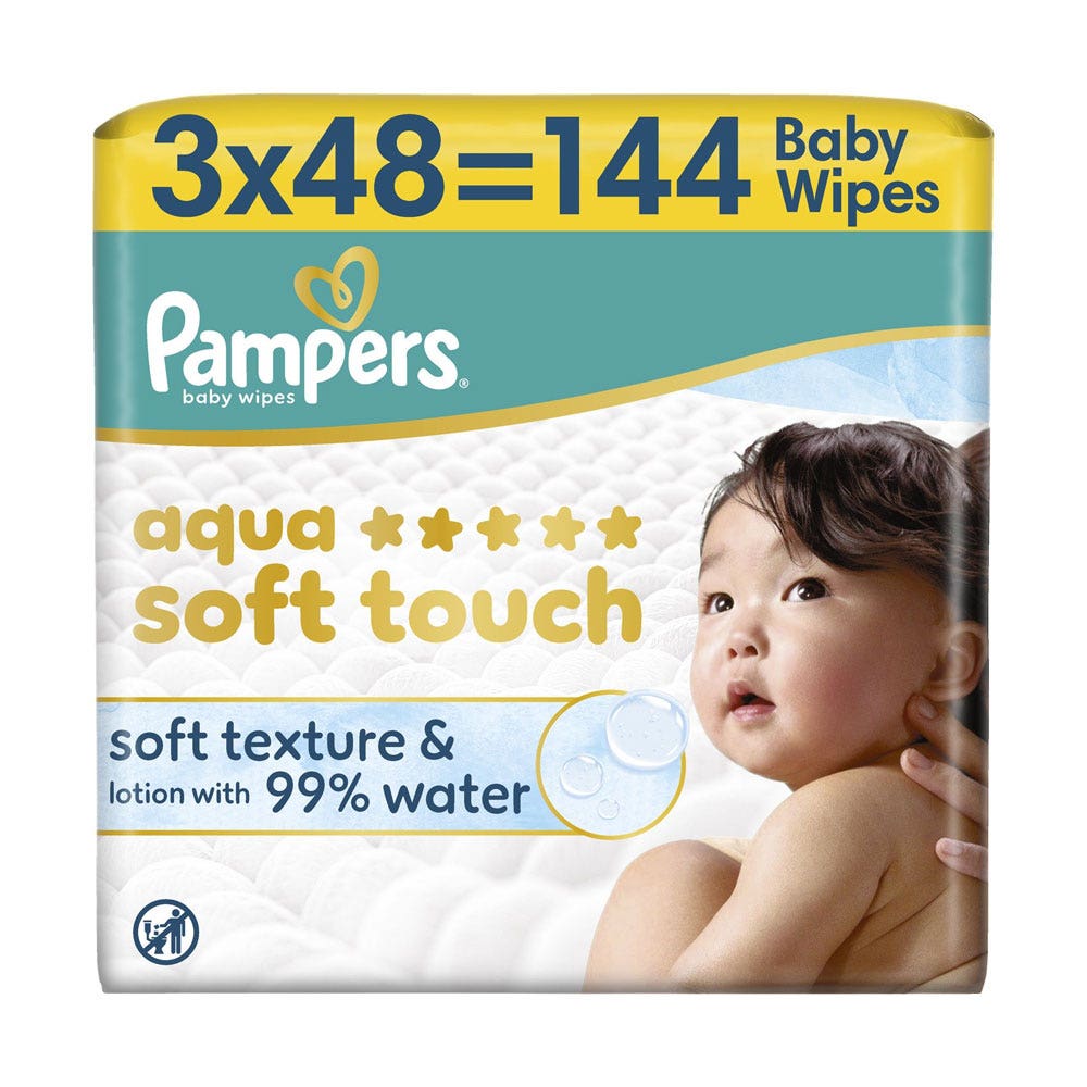 Pampers Harmonie Aqua Lingettes 3x48