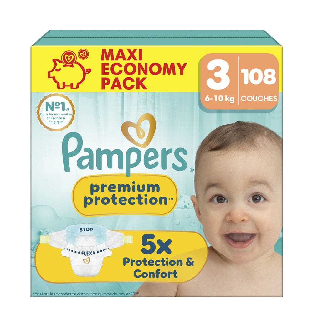 Pampers Premium Couches Taille 3 (6-10kg) x108