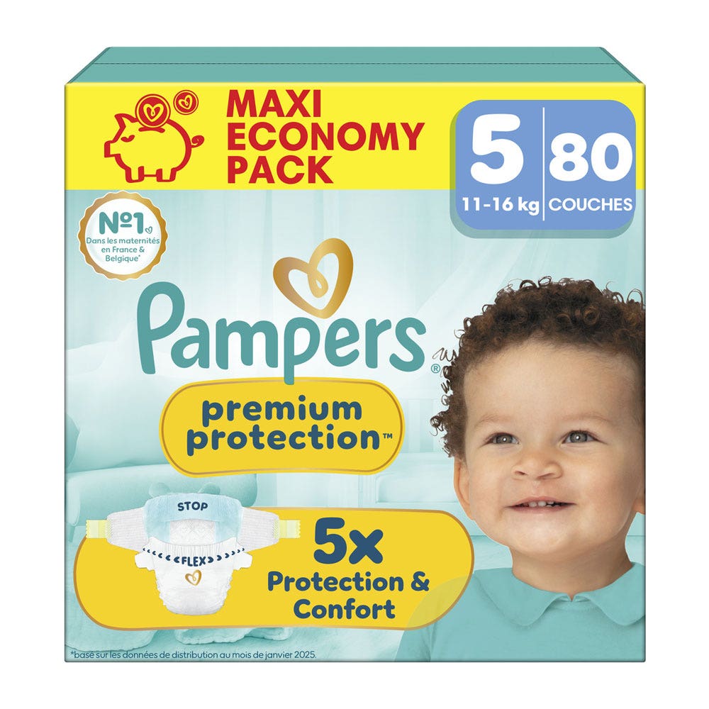 Pampers Premium Couches Taille 5 (11-16kg) x80