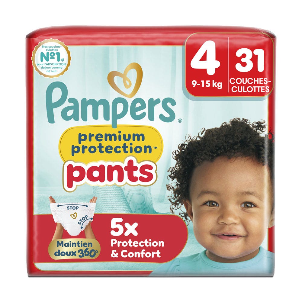 Pampers Premium Pants Couches Culottes Taille 4 (9-15 kg) x31