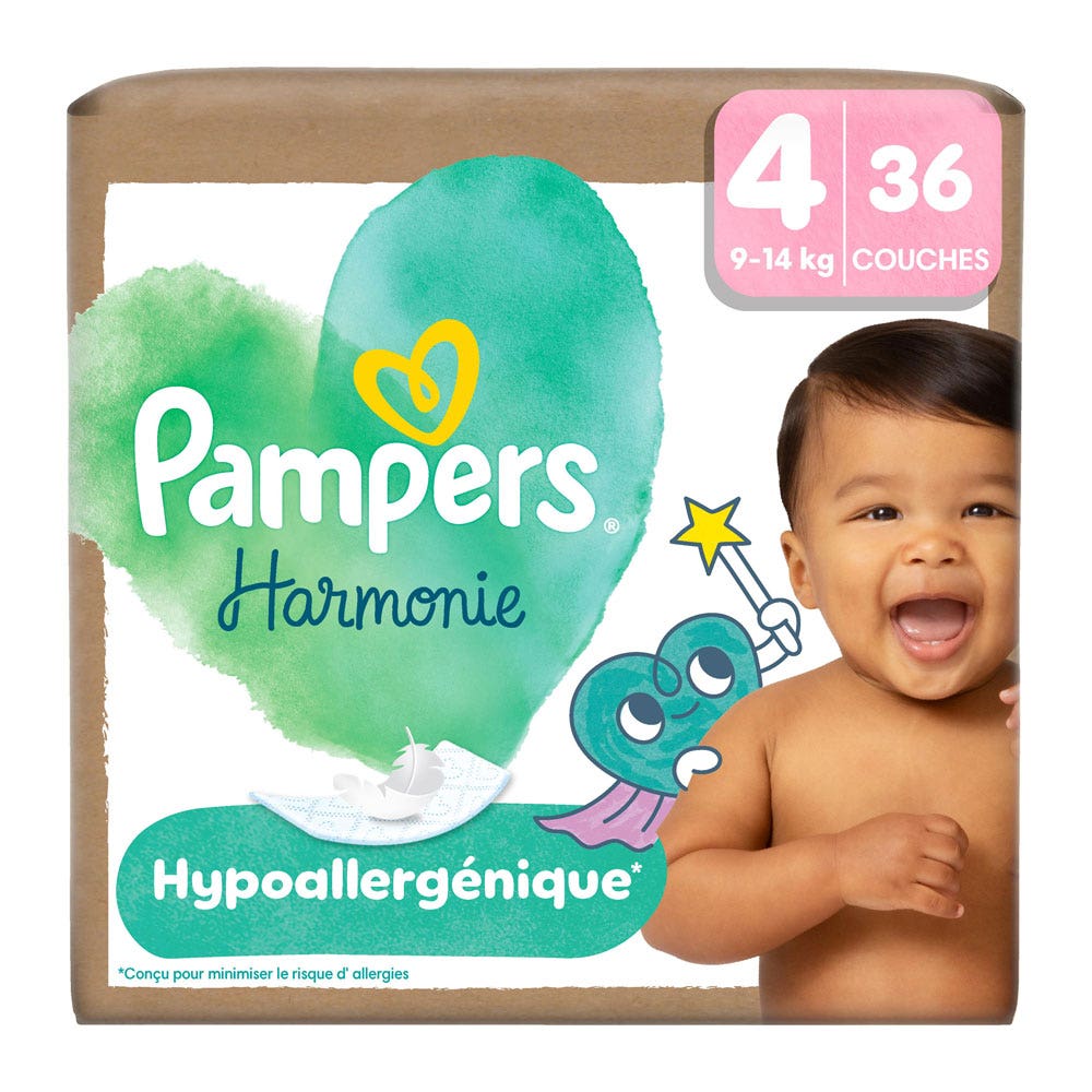 Pampers Harmonie Couches Taille 4 (9-14kg) x36