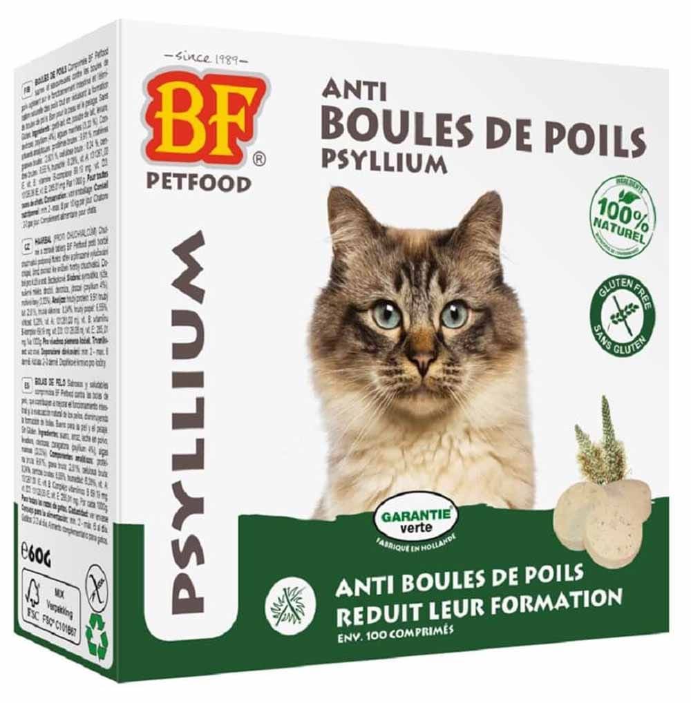 Biofood BF Petfood Anti Boules De Poils Chat Psyllium 100 comprimés