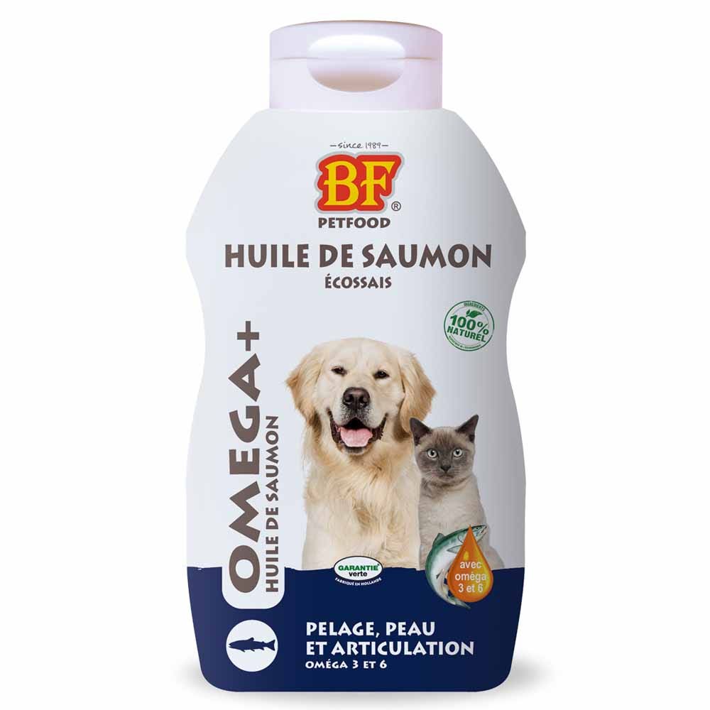 Biofood BF Petfood Huile De Saumon Pelage Peau Et Articulation Chien Et Chat 250ml