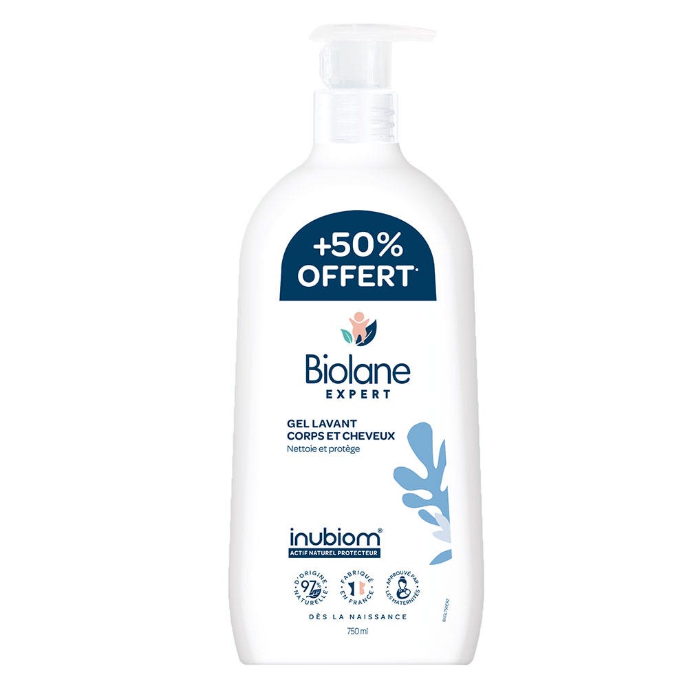 Biolane Expert Gel Lavant Corps et Cheveux Bio 750ml