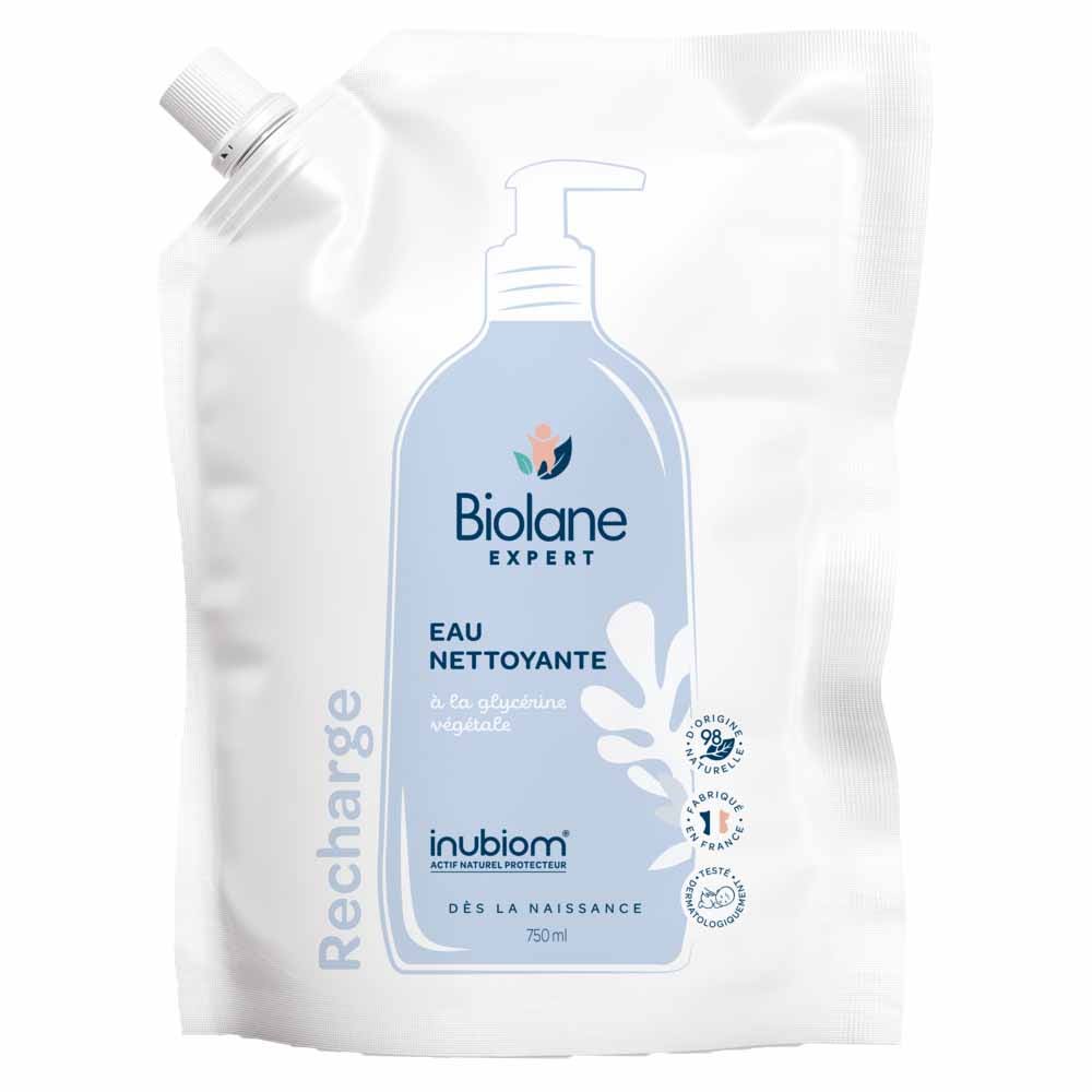 Biolane Expert Eco-Recharge Eau Nettoyante Sans Rinçage Bio Apaise à la glycérine végétale 750ml