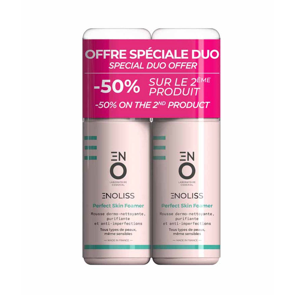 ENO Laboratoire Codexial Enoliss Mousse Dermo-Nettoyante Perfect Skin Foamer Tous Types de Peaux 2x150ml