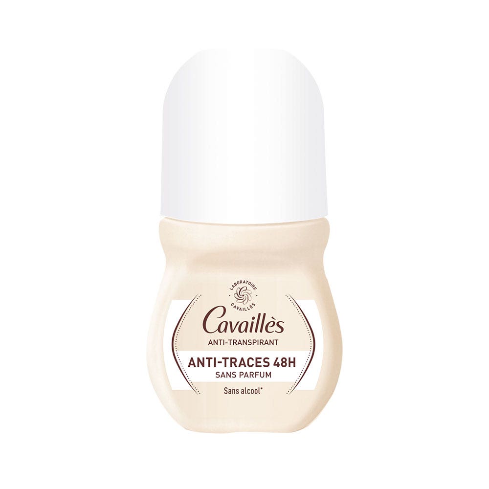 Cavaillès Absorb + Déodorant Roll On Anti-Transpirant Sans Parfum 48H Effet Extra-Sec 50ml
