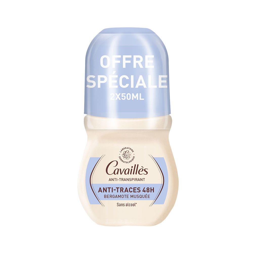Cavaillès Absorb + Deodorant Anti-traces Roll On 2x50ml