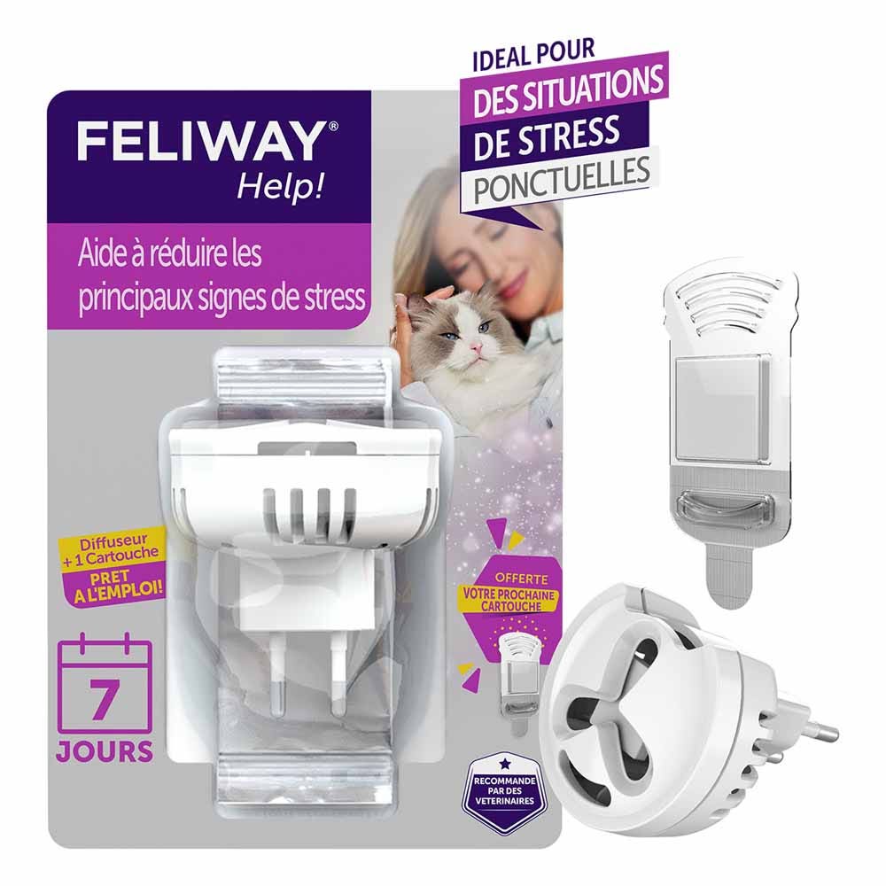 Feliway Help Diffuseur + Recharge de phéromones apaisantes pour Chats 1 Diffuseur