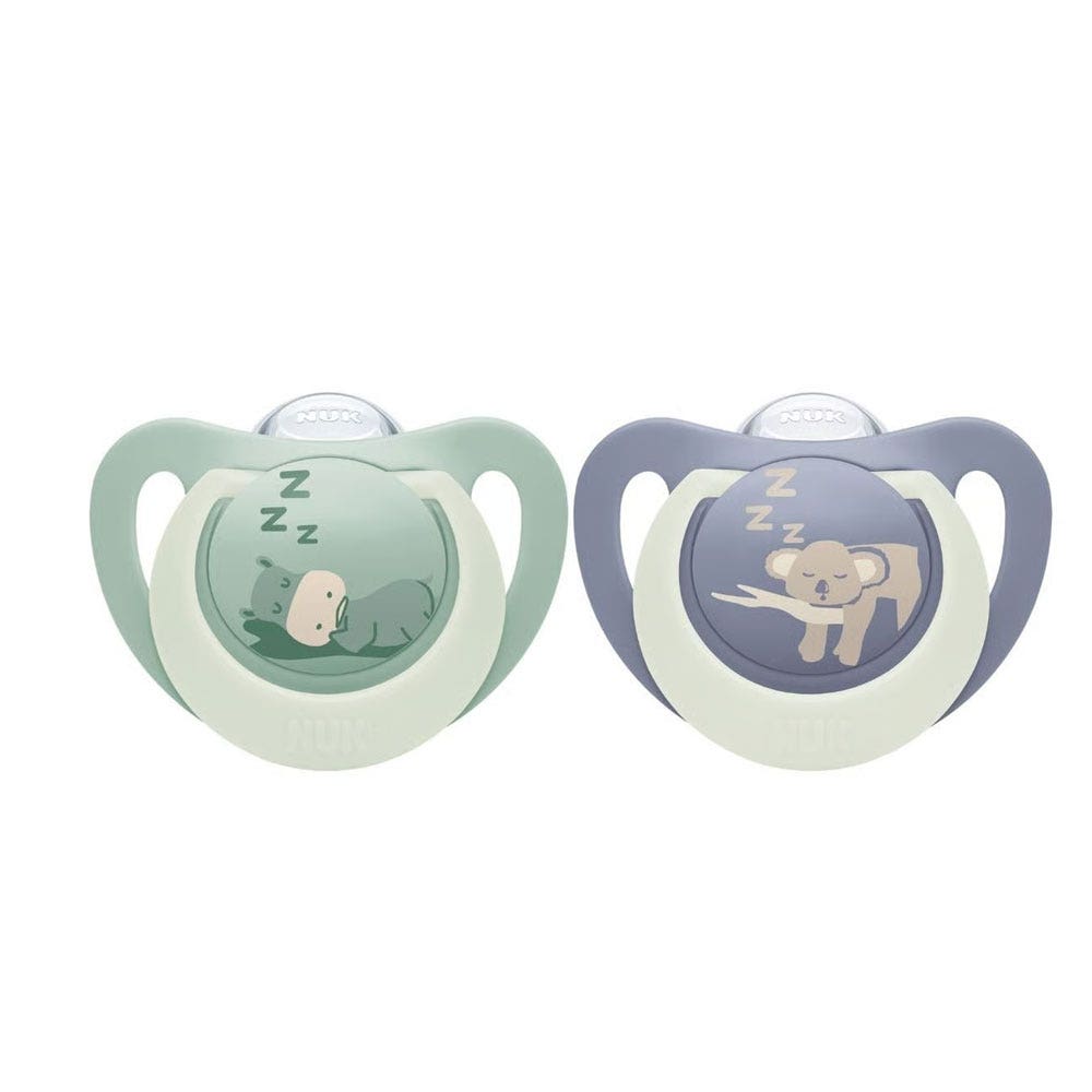 Nuk Starlight Sucettes physiologiques 6 à 18 mois x2