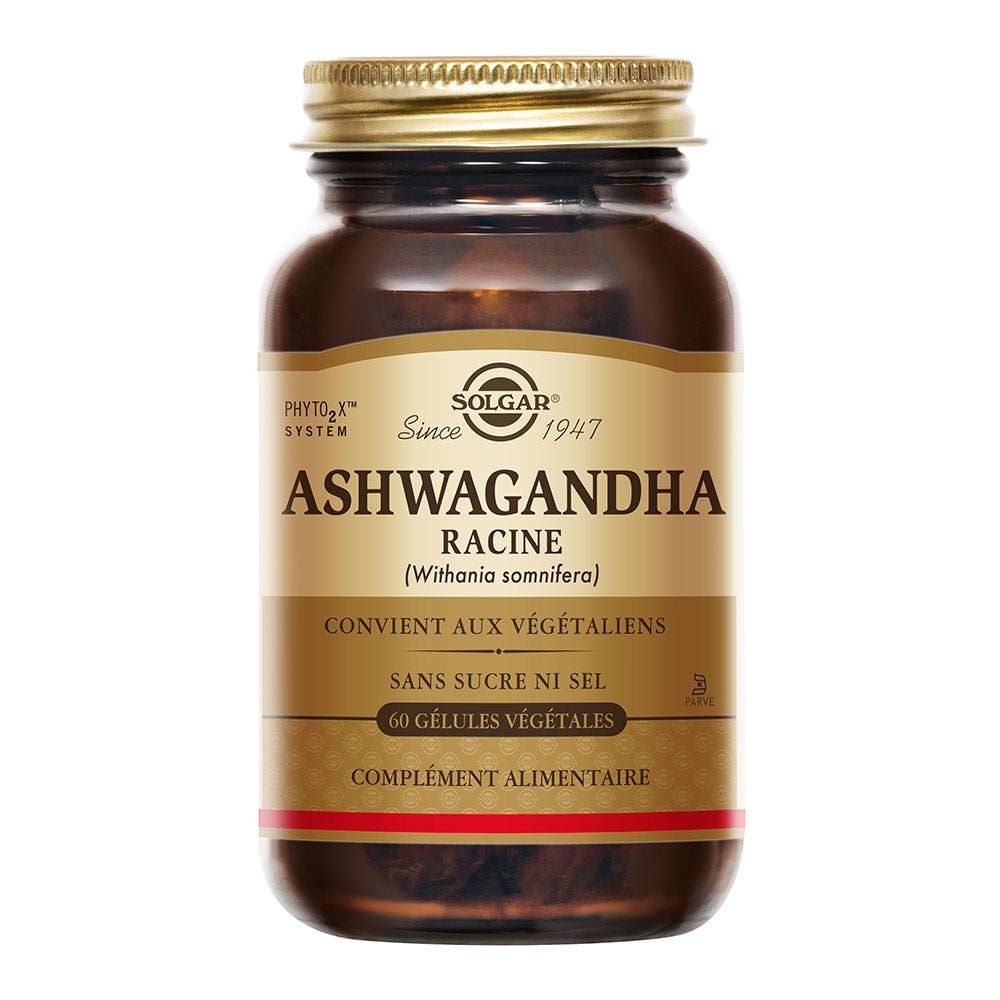 Solgar Ashwagandha Sommeil Relaxation Fatigue Vitalité 60 gélules végétales