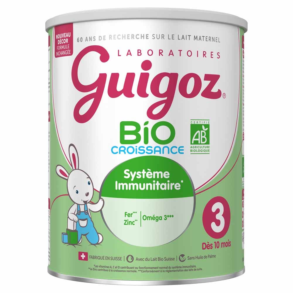 Guigoz Bio Lait En Poudre Croissance 3 De 10 Mois À 3 Ans 800g