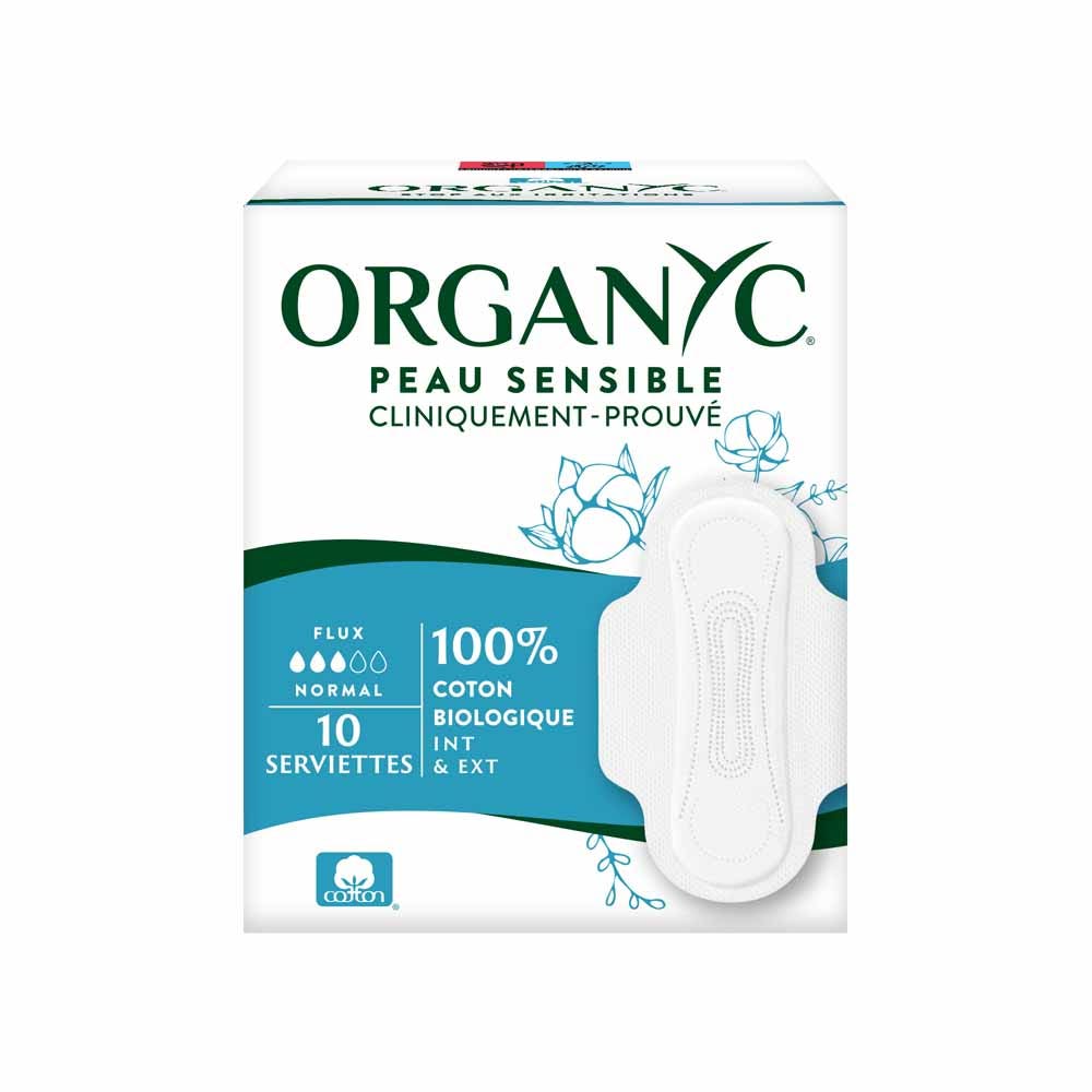 Organyc Serviettes 100% coton Bio Normal x10