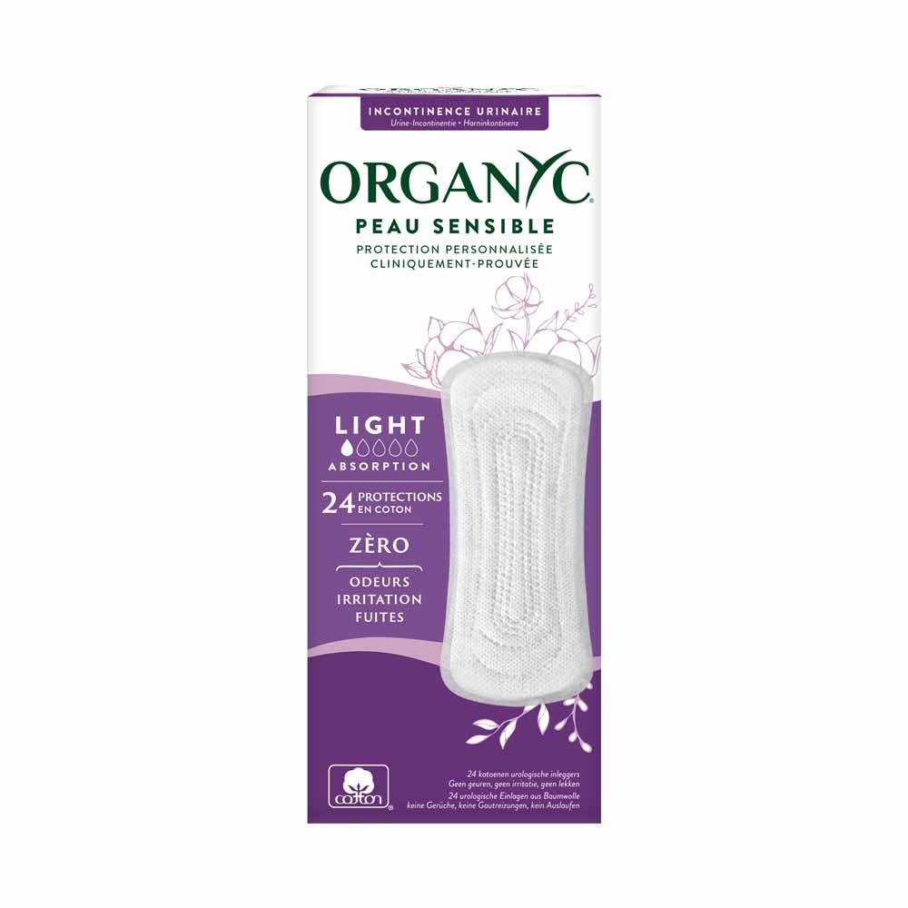 Organyc Protèges-slip pour fuites urinaires Incontinence légère x24