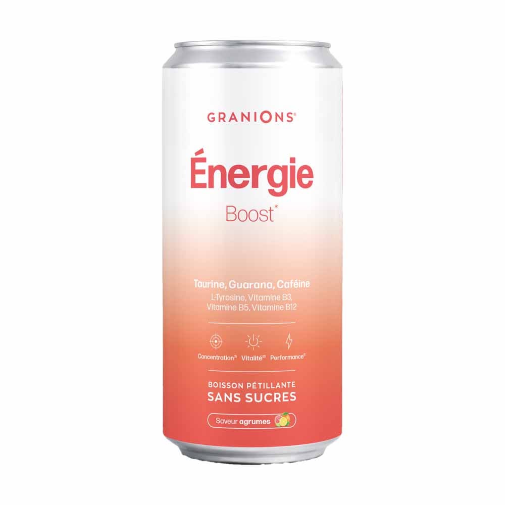 Granions Boisson Pétillante Energie Boost Vitalité Agrumes 330ml