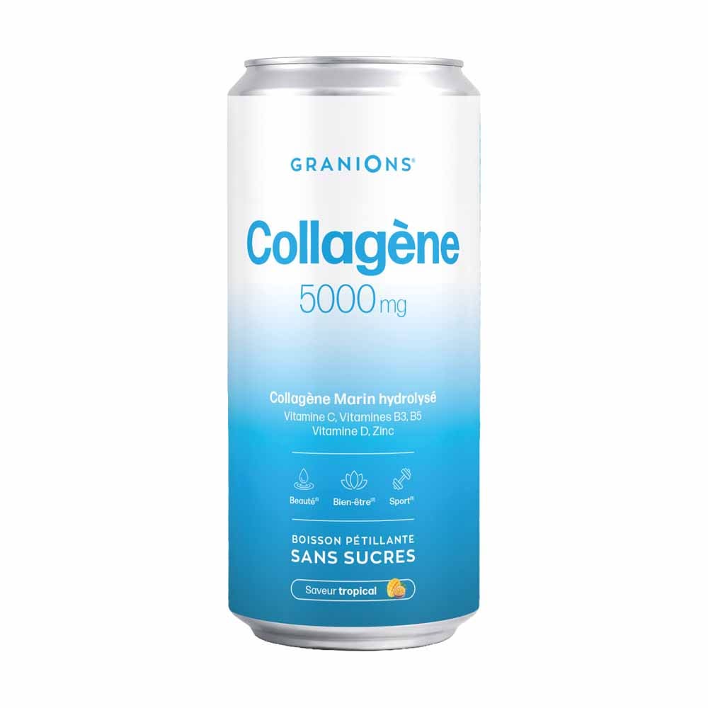 Granions Boisson Pétillante Collagène Marin 5000mg Beauté Tropical 330ml