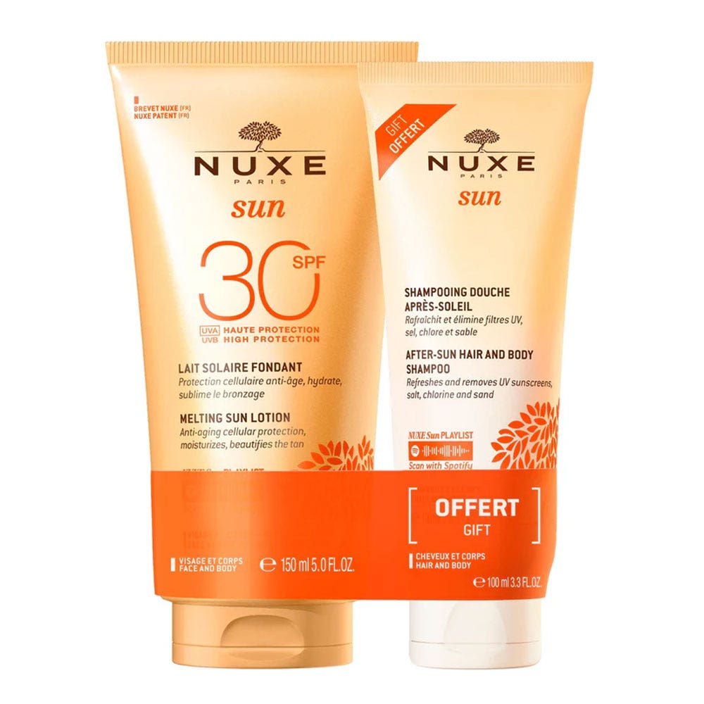 Nuxe Sun Lait Solaire Fondant SPF30 + Shampooing Douche Offert