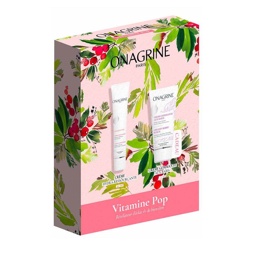 Onagrine Coffret Vitamine Pop Crème Lovely Glow 40ml et Crème Gommante 75ml Offerte