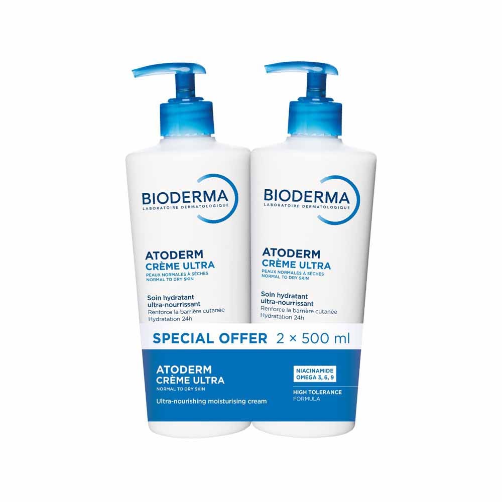 Bioderma Atoderm Crème Ultra-Nourrissante Peaux Sensibles et Sèches 2x500ml