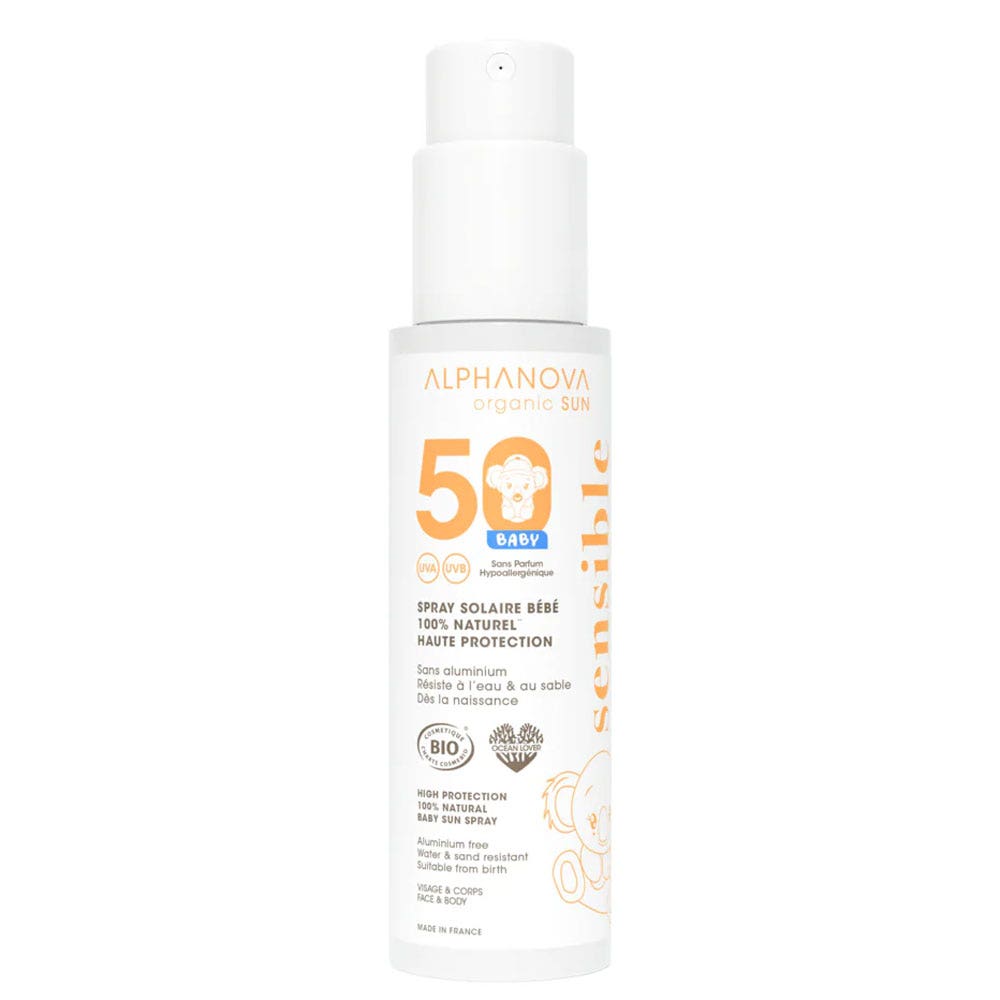 Alphanova Bébé Spray Solaire Bébé SPF50 Bio 125g