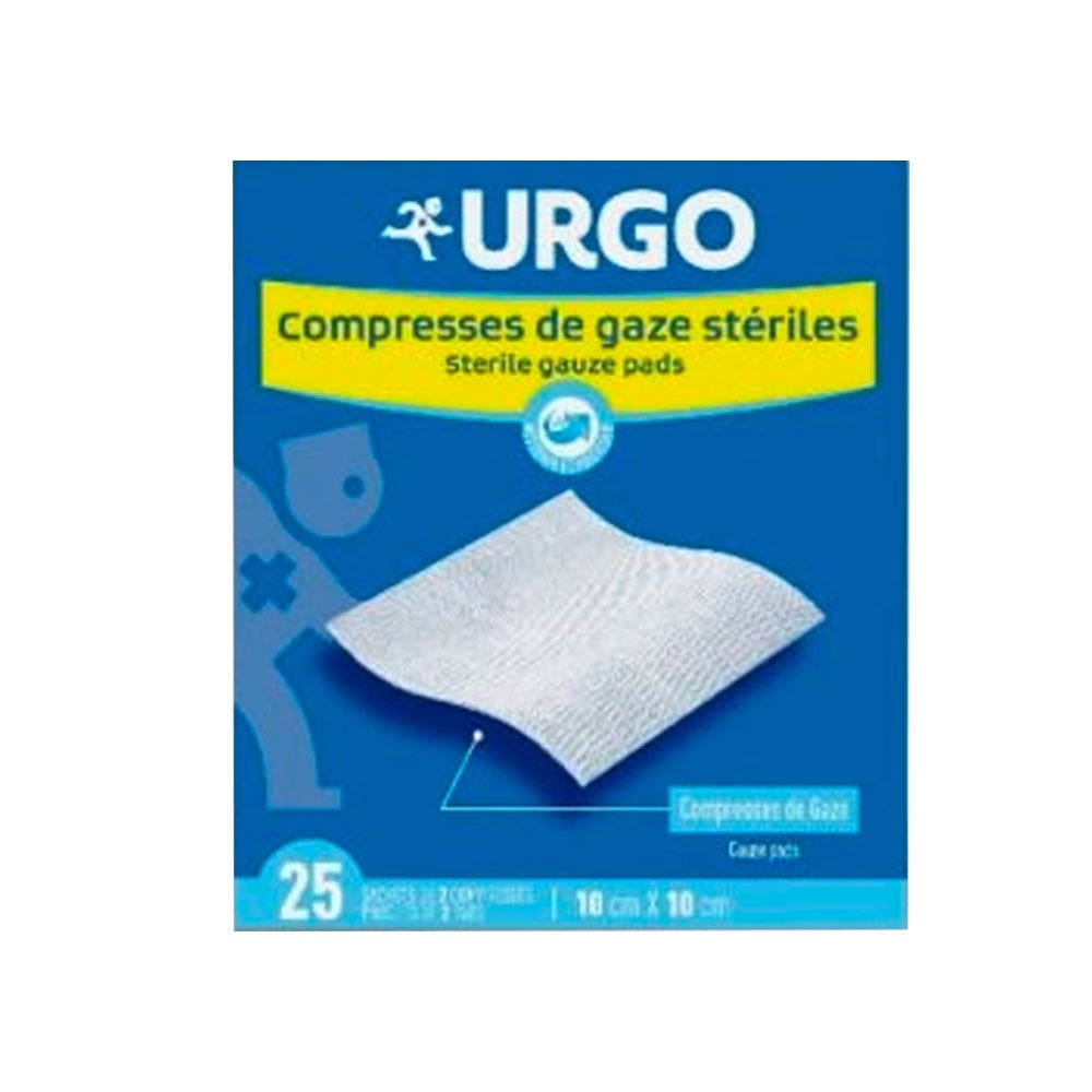 Urgo Compresses de gaze Stériles 10cmx10cm x25