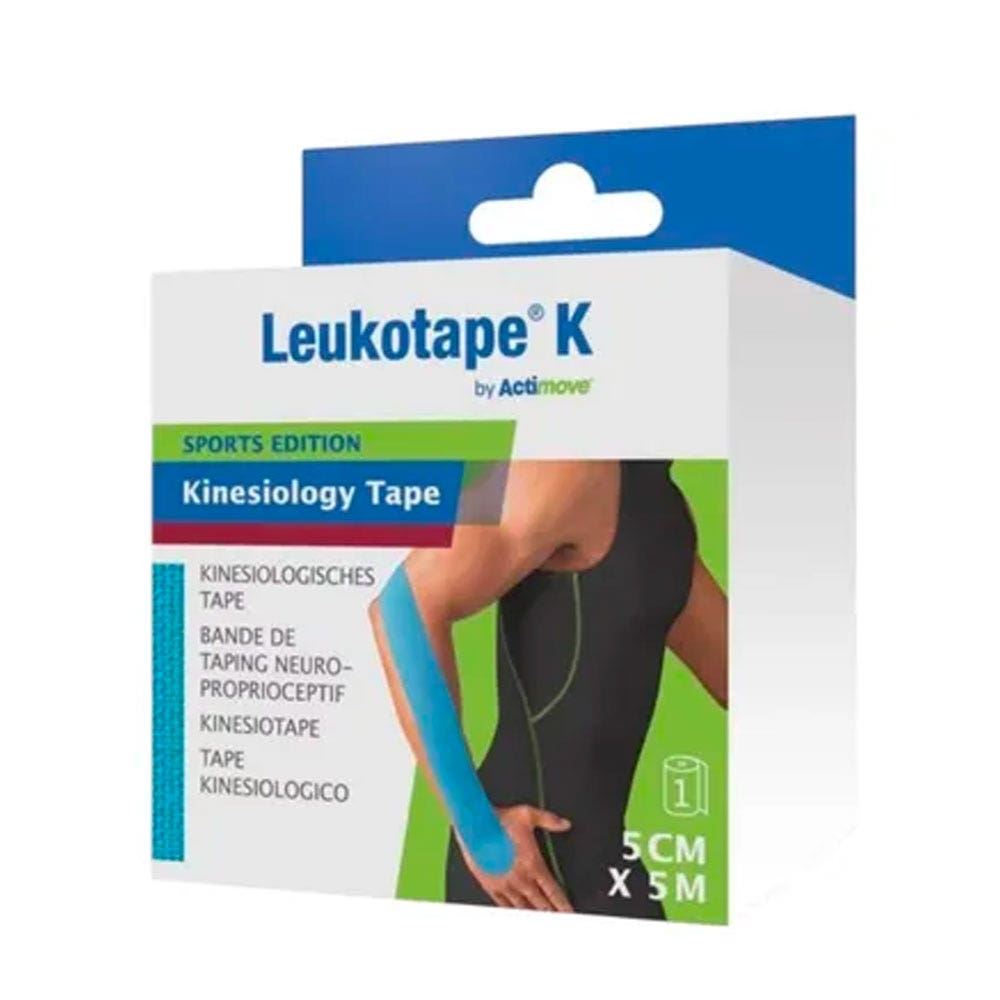 Actimove Leukotape® K Bande adhésive élastique 5mx5cm Bleu Ciel x1