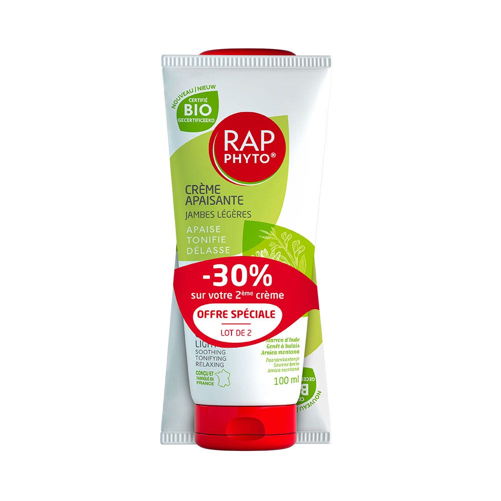Rap Phyto Crème Apaisante Jambes Légères certifiée BIO 2x100ml