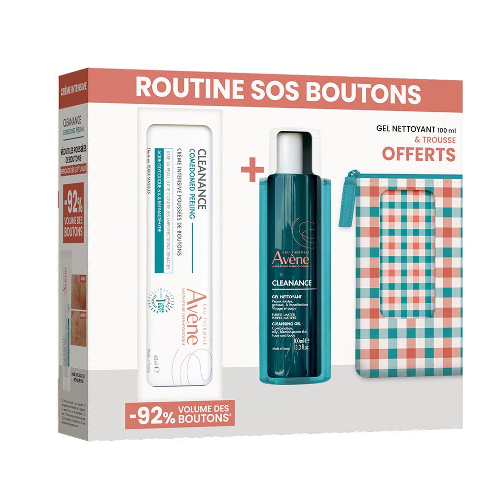 Avène Cleanance Coffret SOS Boutons Comedomed Peeling