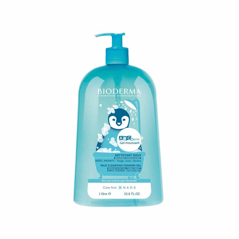 Bioderma Abcderm Gel Douche Moussant Bébé et Enfant Bonne Tolérance 1L