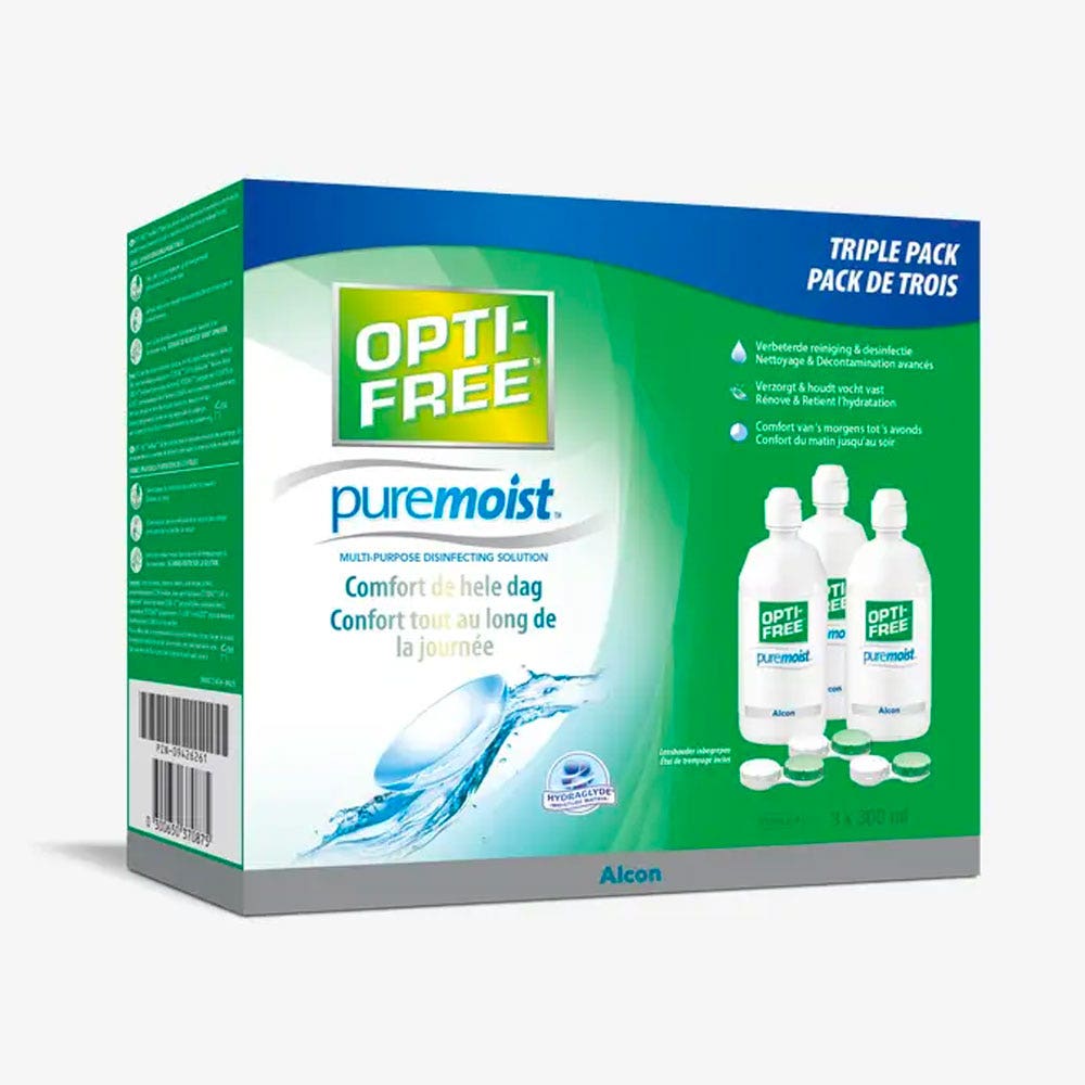 Alcon Opti-Free Pure Moist Solution Multi-fonctions De Décontamination 3x300ml