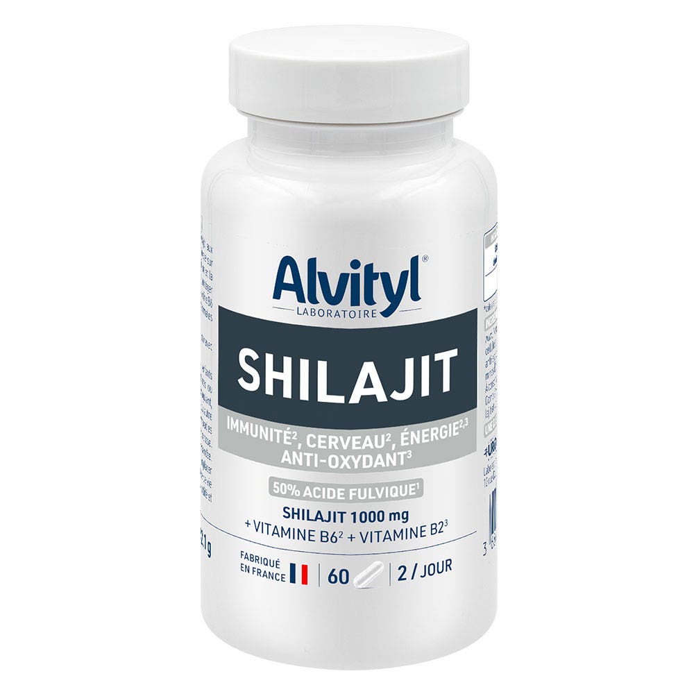 Alvityl Shilajit 1000 mg Énergie Immunité et Cerveau 60 gélules