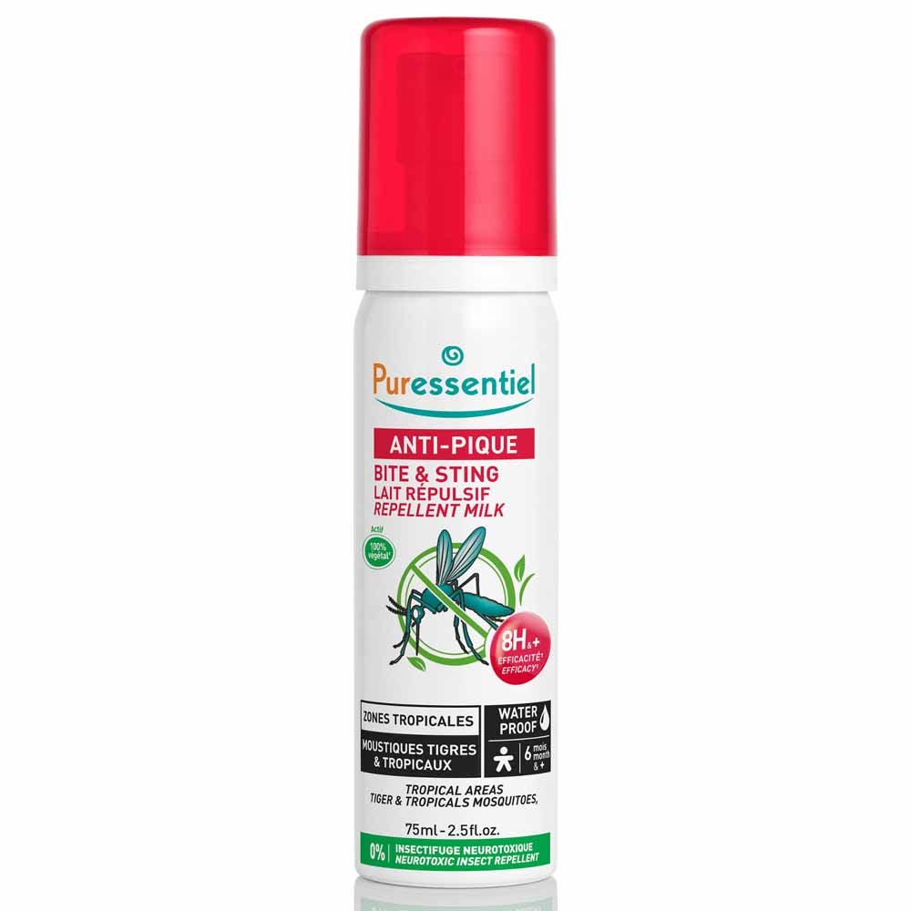 Puressentiel Anti-Pique Lait Répulsif Zones Tropicales Moustiques Tigres et Tropicaux Dès 6 Mois 75ml