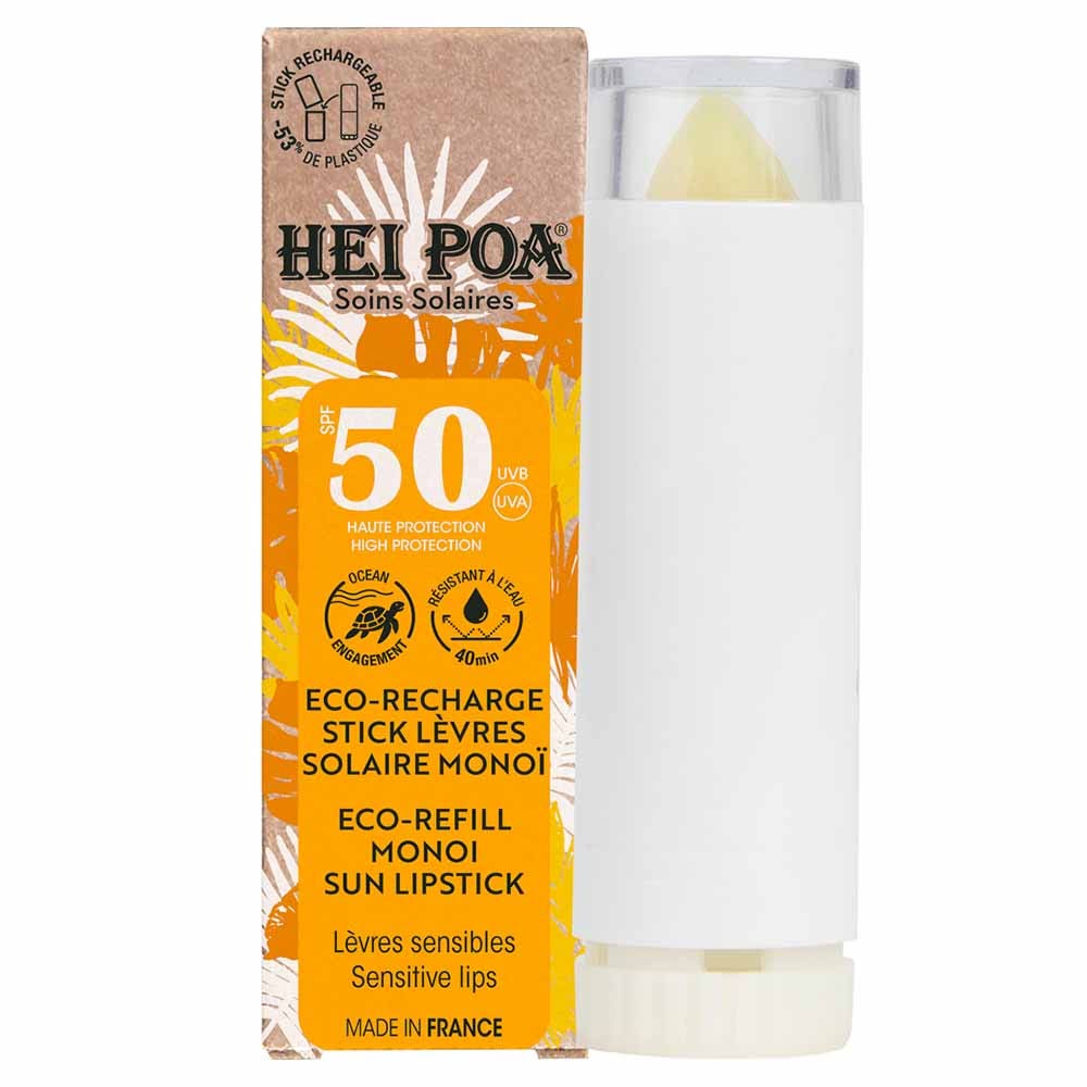 Hei Poa Soins Solaires Recharge Stick Lèvres Solaire SPF50+ 4g