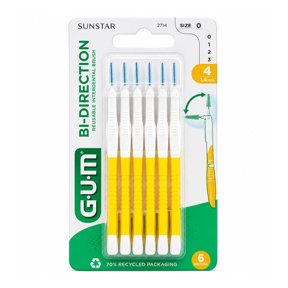 Gum Brossettes Interdentaires Bi-Direction 1.4 mm x6