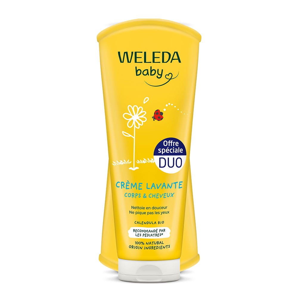 Weleda Calendula Crème Lavante Corps Et Cheveux Bebe 2x200ml