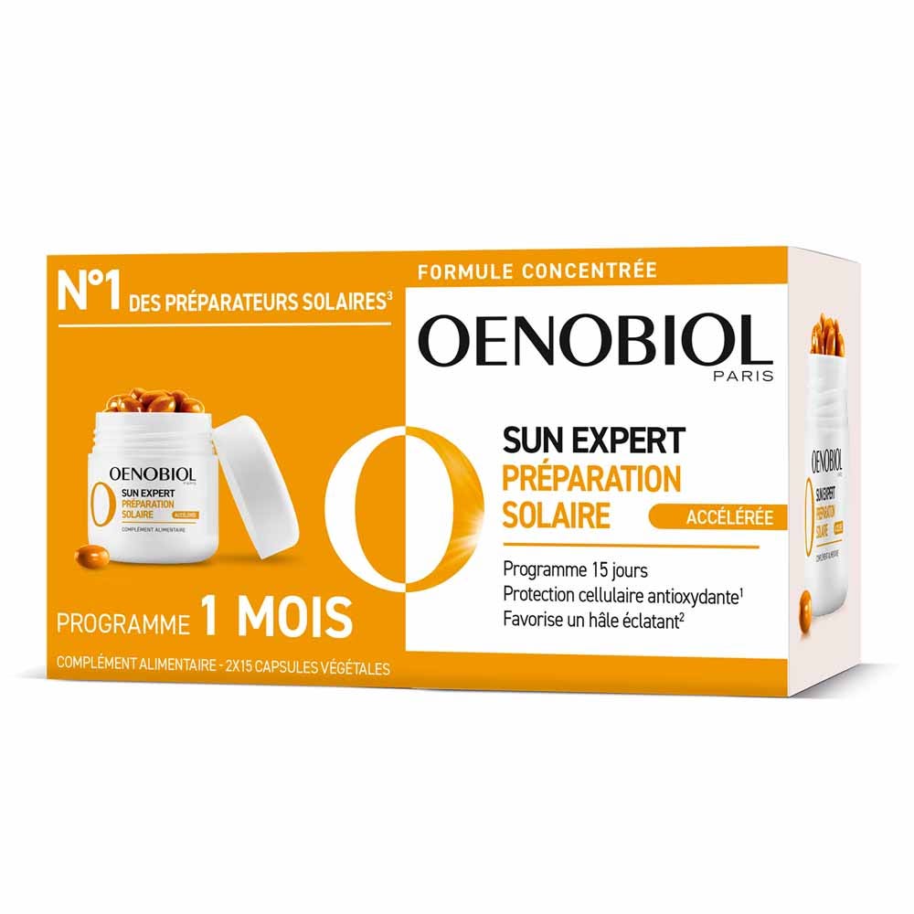 Oenobiol Sun Expert Préparateur Solaire Accéléré Préparation solaire accélérée 2x15 capsules